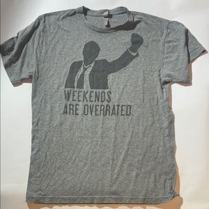 Monday Night Brewing Weekends Are Overrated Gray Graphic T-Shirt